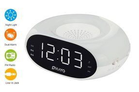 Number-One Digital FM Clock Radio Dual Alarms Clock with FM Radio Sleep Timer and Snooze Functions, Alarm Clock... N3