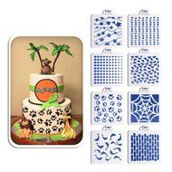 ART Kitchenware 8pcs/set Dolphins/Dots/Wall/Footprint Pattern Stencil Set for Cake Decorating,Stencil for Cake... N2