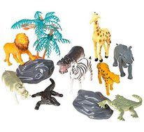 Oasis Supply Safari, Jungle Animal PlaySet Cake Topper Kit #1- 12 pcs N4