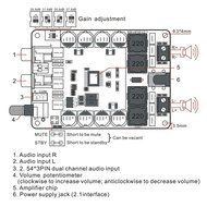 Cyber_Mall TDA7498 2X100W Dual Channel Class D Audio Amplifier Board, DC 24V Digital Stereo Power Amp Module for... N6