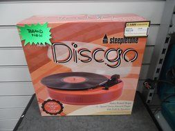 Steepletone DiscGo ROUND Record Player - Retro Nostalgic 3 speed turntable with Built In Speakers (Plays: 33rpm... N2