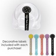 Clear Jumbo Cupcake Container Pods for Desserts with Sticker Labels (100 PCS/Pack) N3