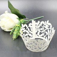 Somnr&reg; Premium Cupcake Wrappers - 108pcs Pack - Shimmering Decorative White Vine Lace Liner - Versatile design... N2