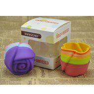 TANGCHU 24-pack Reusable Silicone Muffin Baking Cups Cupcake Liners Baking Molds Triangle Shape