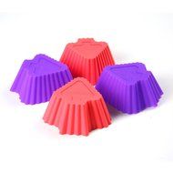 TANGCHU 24-pack Reusable Silicone Muffin Baking Cups Cupcake Liners Baking Molds Triangle Shape N2