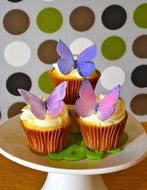 Edible Butterflies &copy; -Large Purple Set of 12 - Cake and Cupcake Toppers, Decoration N2