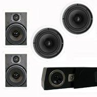 Theater Solutions 5.1 Home Theater 8&quot; and 6.5&quot; Speaker Set with Center, 12&quot; Powered Sub and More TS6W8CC51SET7 N2