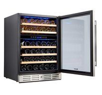 Kalamera 15'' Wine refrigerator 30 Bottle Built-in or Freestanding with Stainless Steel &amp; Double-Layer Tempered...