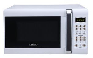 Bella 700-Watt Compact Microwave Oven, 0.7 Cubic Feet, White with Chrome N10
