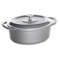 Nordic Ware Pro Cast Traditions Enameled Oval Roaster with Cover, 5.5-Quart, Midnight Blue