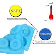 inkint 6 Cavity Silicon Donuts Cake Mold Food-grade Baking Pan Nonstick Doughnut Mould for Oven Microwave Freezer N5