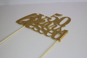 All About Details Gold 50-Years-Blessed Cake Topper N3