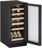 U-Line U1215WCB00B 1000 Series Built-In Wine Cooler with 24 Bottle Capacity, in Black