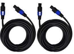 Ignite Pro 2x Speakon to Speakon 25 Ft. True 12 Gauge Wire AWG DJ/ Pro Audio Speaker Cable, Pair