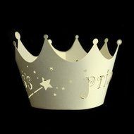 Bit Fly Princess Crown Baby Shower Birthday Party Laser Cut Celebration Decor Cupcake Wrapper Wraps Case (50pc... N21