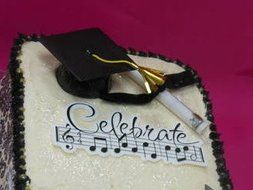 Black Graduation Hat &amp; Diploma Cake Topper - 3piece Set Cake Decoration Kit N2