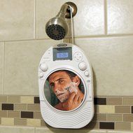 Stereo Shower Radio &amp; CD Player W/ Mirror Fog Resistant Waterproof Speakers N2