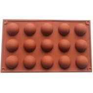 Funshowcase 15 Cavity Semi Sphere Half Round Dome Silicone Mold Chocolate Teacake Baking Tray N5