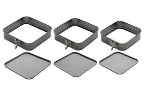 0.4mm Set Of 3 Spring Form Non-stick Square Cake Tins