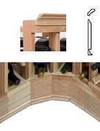 Molding for Curved Corner w JD Crown (Prime Mahogany - Light Stain)