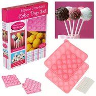 Silicone Non Stick Cake Pop Set Baking Tray Makes Up To 20 CakePops Mould Kids Birthday Party Set Cookware Kit...