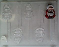 Small Mrs. Claus holding a tray of goodies Lollipop C077 Christmas Chocolate Candy Mold