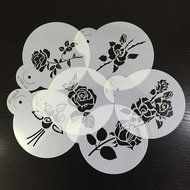 ART Kitchenware 6pcs/set Wedding Roses Cookie Cake Stencil Set Sugar Flowers Cake Decoration Mold ST-904 Beige... N3