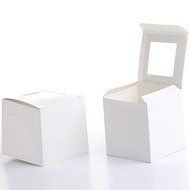 24 White Cupcake Boxes with Window for Weddings, Parties, and Everyday Events