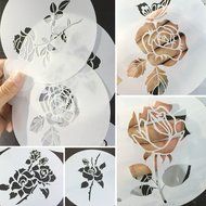 ART Kitchenware 6pcs/set Wedding Roses Cookie Cake Stencil Set Sugar Flowers Cake Decoration Mold ST-904 Beige... N4