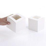24 White Cupcake Boxes with Window for Weddings, Parties, and Everyday Events N2