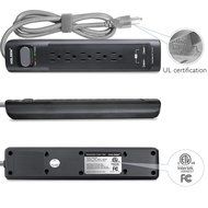 HOLSEM 5 Outlets Surge Protector Power Strip with 2 USB Charging Ports (5V/2.1A) and 4' Heavy Duty Extension Cord... N14