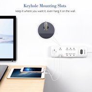 HOLSEM 5 Outlets Surge Protector Power Strip with 2 USB Charging Ports (5V/2.1A) and 4' Heavy Duty Extension Cord... N16