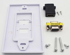 Lemeng New design Gold plated HDMI VGA Component Composite Audio Video Wall Face Plate Panel-White N2