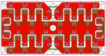 Electronics-Salon 1PCS Capacitor Filter Bare PCB, Support 24pcs D22mm Electrolytic Capacitors. N8