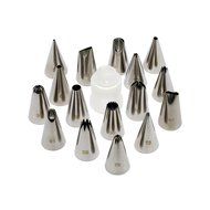 16 Piece Nozzles Stainless Piping Steel Cake Decorating Tube Tips Set for Cake Decoration with Hinged Storage... N5