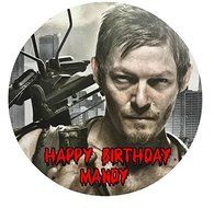 The Walking Dead Daryl TWD Edible Image Photo Cake Topper Sheet Personalized Custom Customized Birthday Party... N2
