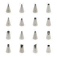 16 Piece Nozzles Stainless Piping Steel Cake Decorating Tube Tips Set for Cake Decoration with Hinged Storage... N7