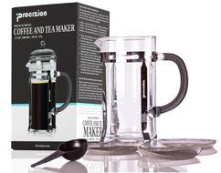 Procizion French Press Coffee, Espresso and Tea Maker 20 Oz Pot, Chrome, Includes 6 Filters N3