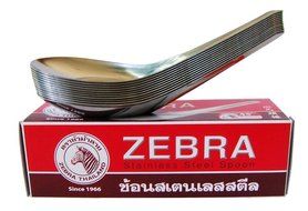 Zebra Spoon Pack of 24 Zebra Thai Chinese Asian Stainless Steel Rice Soup Spoons High Quality (2, A)