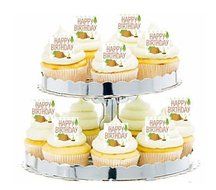 CakeSupplyShop Item#24252 24pk Camping Happy Birthday Edible Cupcake Decoration Toppers / Picks