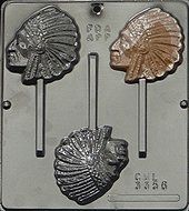 Indian Chief Lollipop Chocolate Candy Mold 3356