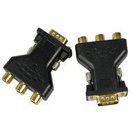 ESUMIC 3 RCA YUV RGB Video Female To HD15-Pin VGA Component Video Jack Adapter 2 Pack N2