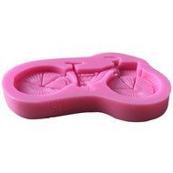 LYNCH 3D Bicycle Shaped Silicone Fondant Chocolate Mold DIY Cake Decoration,Pink N2