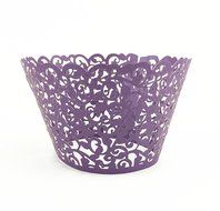 Yansanido 12 set pink Filigree Artistic Bake Little Vine Lace Laser Cut Cupcake Wrapper Cup Muffin Case Trays... N20