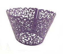 Yansanido 12 set pink Filigree Artistic Bake Little Vine Lace Laser Cut Cupcake Wrapper Cup Muffin Case Trays... N21