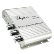 ELEGIANT 200W 12V Mini Hi-Fi Amplifier Booster Radio MP3 Stereo for Car Motorcycle Home with Power Adapter N6