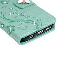 S7 Case,Samsung Galaxy S7 Case - Mavis's Diary 3D Handmade Wallet Bling Crystal Diamonds Butterfly Embossed Flowers... N3