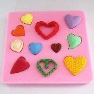 Y&amp;XL&amp;H Heart Shaped Series Fondant Cake Chocolate Silicone Mold Cake Decoration Tools,L8.8cmW8cmH1cm N2