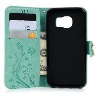 S7 Case,Samsung Galaxy S7 Case - Mavis's Diary 3D Handmade Wallet Bling Crystal Diamonds Butterfly Embossed Flowers... N4