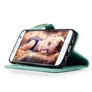 S7 Case,Samsung Galaxy S7 Case - Mavis's Diary 3D Handmade Wallet Bling Crystal Diamonds Butterfly Embossed Flowers... N5